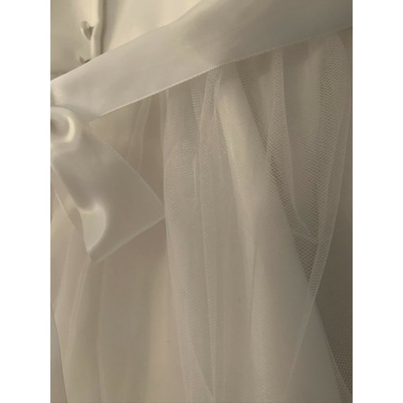 Girls Little Angels White Dress Sz 12 Communion Flower Girl Bridal Tulle Party - Picture 8 of 11